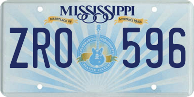 MS license plate ZRO596