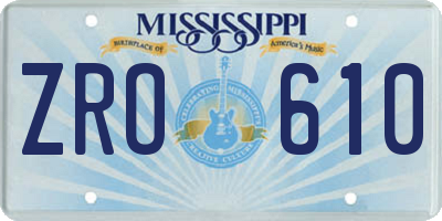 MS license plate ZRO610