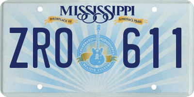 MS license plate ZRO611
