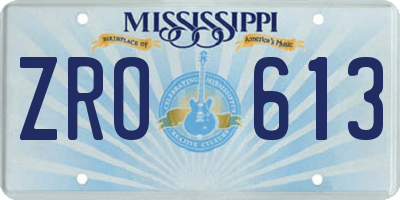 MS license plate ZRO613