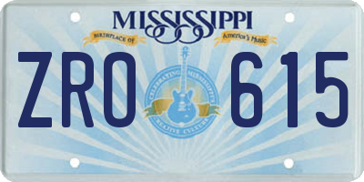 MS license plate ZRO615