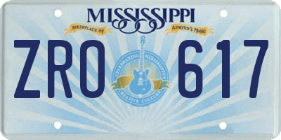 MS license plate ZRO617