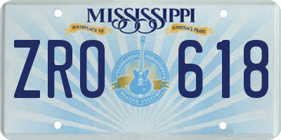 MS license plate ZRO618