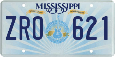 MS license plate ZRO621
