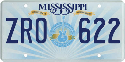 MS license plate ZRO622