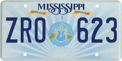MS license plate ZRO623