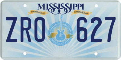 MS license plate ZRO627