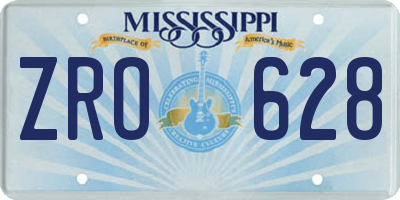 MS license plate ZRO628