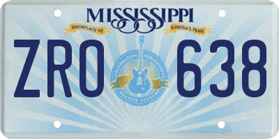 MS license plate ZRO638