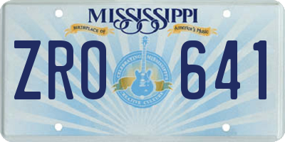 MS license plate ZRO641