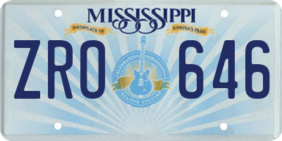 MS license plate ZRO646