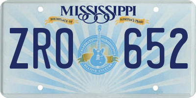 MS license plate ZRO652