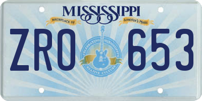 MS license plate ZRO653