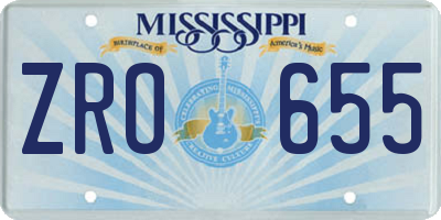 MS license plate ZRO655