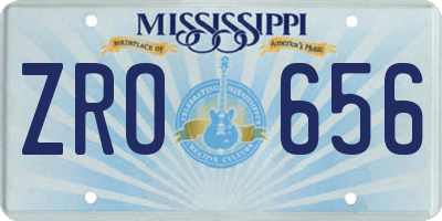 MS license plate ZRO656