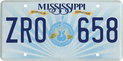 MS license plate ZRO658