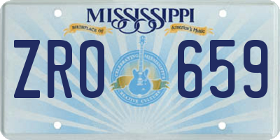MS license plate ZRO659