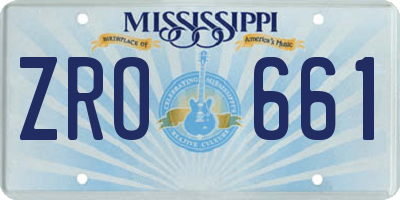 MS license plate ZRO661
