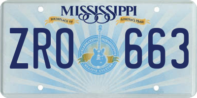 MS license plate ZRO663