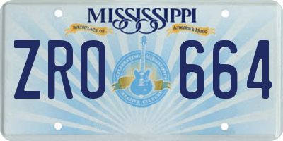 MS license plate ZRO664