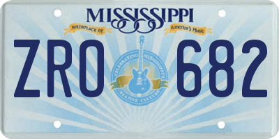 MS license plate ZRO682