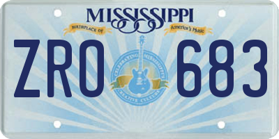 MS license plate ZRO683