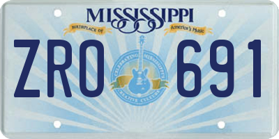 MS license plate ZRO691