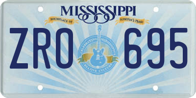 MS license plate ZRO695