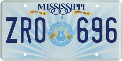 MS license plate ZRO696