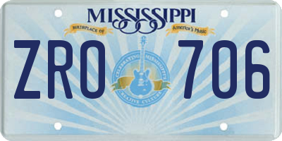 MS license plate ZRO706