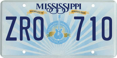 MS license plate ZRO710