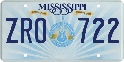 MS license plate ZRO722