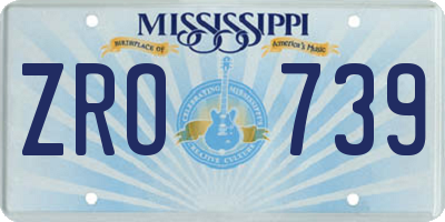 MS license plate ZRO739