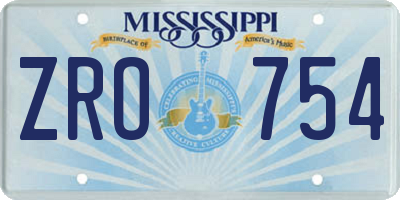 MS license plate ZRO754