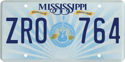 MS license plate ZRO764