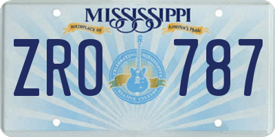 MS license plate ZRO787