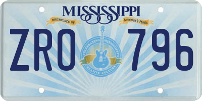 MS license plate ZRO796