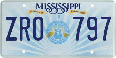 MS license plate ZRO797