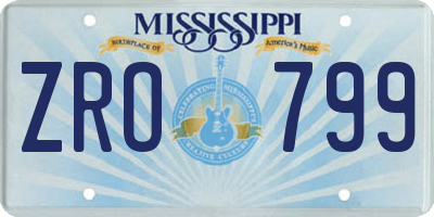 MS license plate ZRO799