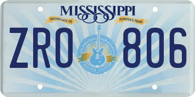MS license plate ZRO806