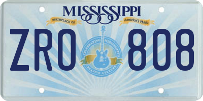 MS license plate ZRO808