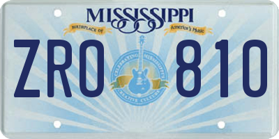 MS license plate ZRO810