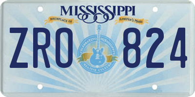 MS license plate ZRO824