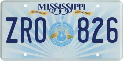 MS license plate ZRO826