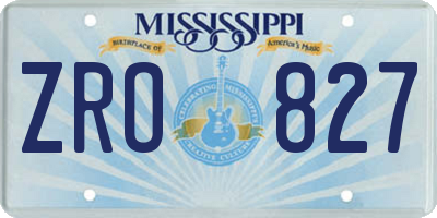 MS license plate ZRO827