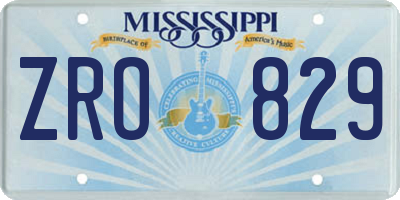 MS license plate ZRO829