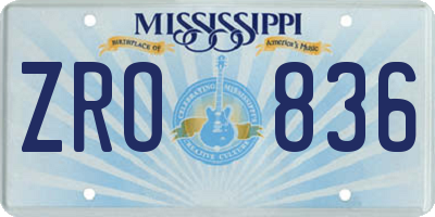 MS license plate ZRO836