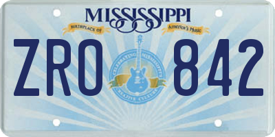 MS license plate ZRO842