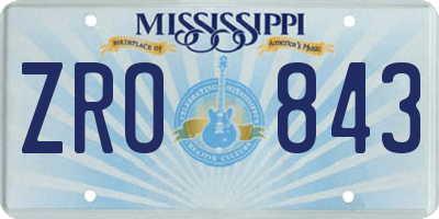 MS license plate ZRO843