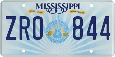 MS license plate ZRO844